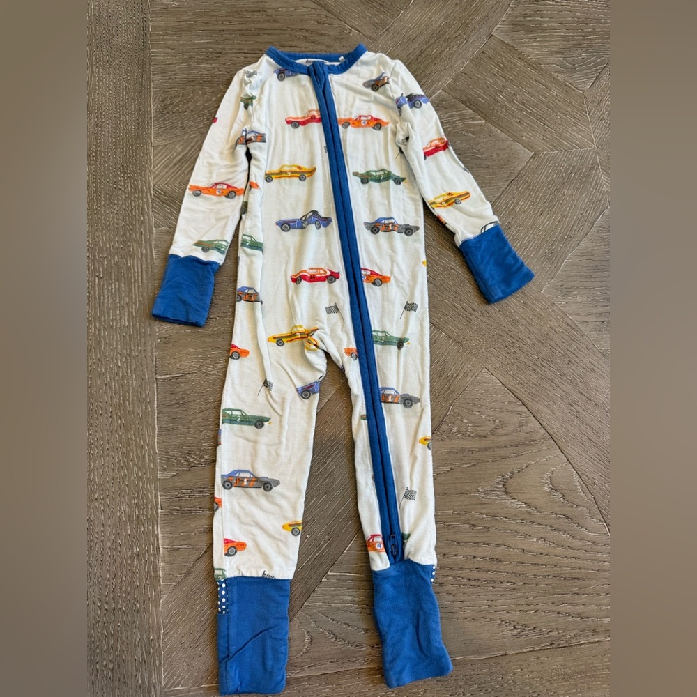 Angel Dear Convertible Race Car Print Romper